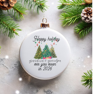 Zum Weihnachtsbaum der Großeltern befördert Ornament Aus Glas