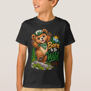 Zum Wilden Leben Geboren Bär T-Shirt