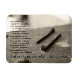 Zum Woll eines Nagels... Sprichwort Magnet 3" mal 