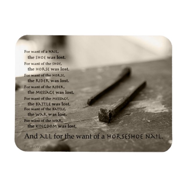 Zum Woll eines Nagels... Sprichwort Magnet 3" mal  (Horizontal)