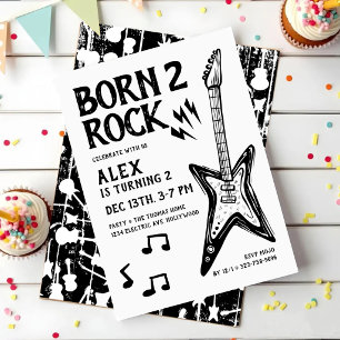 Zum zweiten Geburtstag mit Rock & Roll Gitarre geb Einladung
