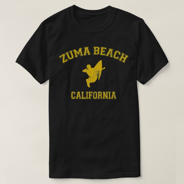 Zuma Beach California Collegestyle Surfing T-Shirt (Design vorne)