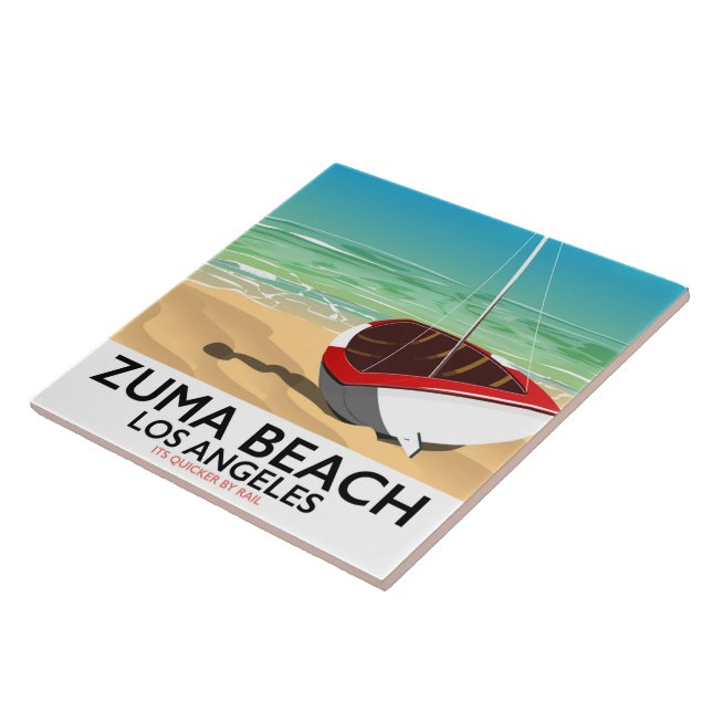 Zuma Beach LA Rail Beach Poster Fliese (Seite)