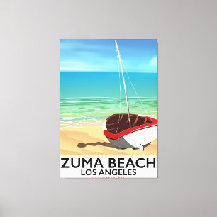 Zuma Beach LA Rail Beach Poster Leinwanddruck