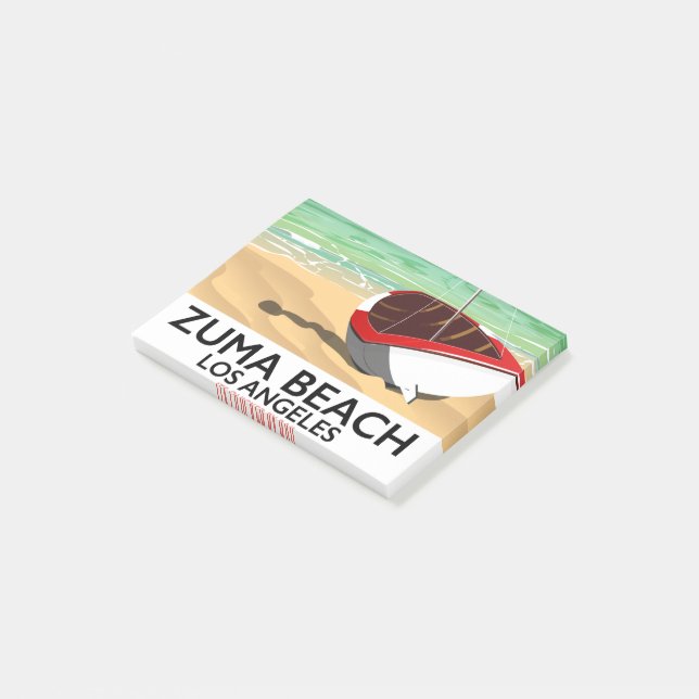 Zuma Beach LA Rail Beach Poster Post-it Klebezettel (angewinkelt)