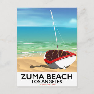 Zuma Beach LA Rail Beach Poster Postkarte