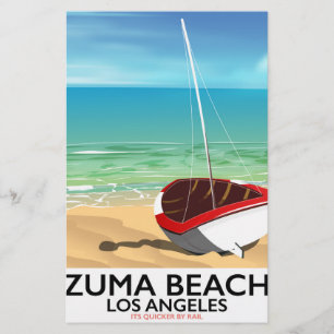 Zuma Beach LA Rail Strandposter Briefpapier