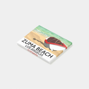 Zuma Beach LA Rail Strandposter Post-it Klebezettel