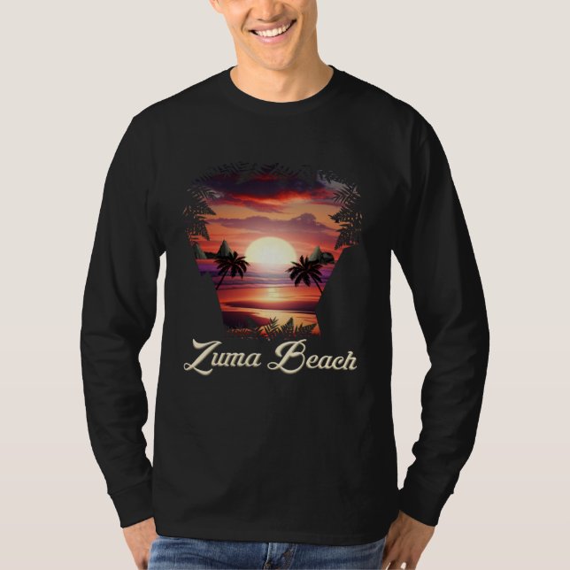 Zuma Beach Vibrant Sunset Malibu California T-Shirt (Vorderseite)