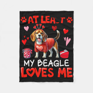Zumindest liebt mein Beagle mich Valentins Single Fleecedecke
