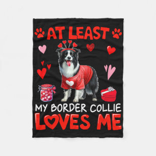 Zumindest liebt mein Border Collie mich Valentins- Fleecedecke