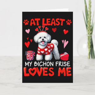 Zumindest liebt mich mein Bichon Frise zum Valenti Karte