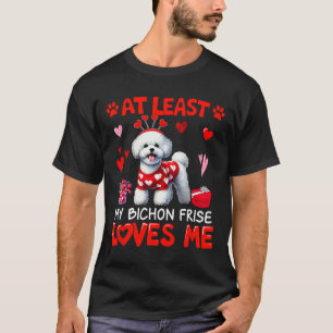 Zumindest liebt mich mein Bichon Frise zum Valenti T-Shirt