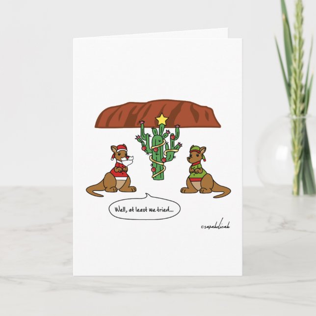 Zumindest lustig versuchten wir Weihnachtskarte Feiertagskarte (Vorderseite)