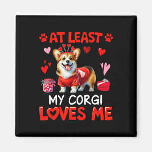 Zumindest mein Corgi, der mich liebt, Valentinstag Magnet