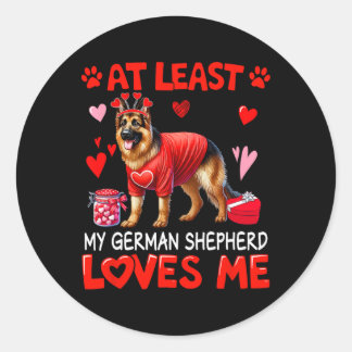 Zumindest mein deutscher Schäferhund, der mich am  Runder Aufkleber