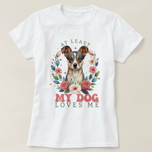 Zumindest mein Hund Liebe mir Valentine Women's T-Shirt (Design vorne)