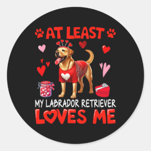 Zumindest mein Labrador Retriever, der mich liebt, Runder Aufkleber