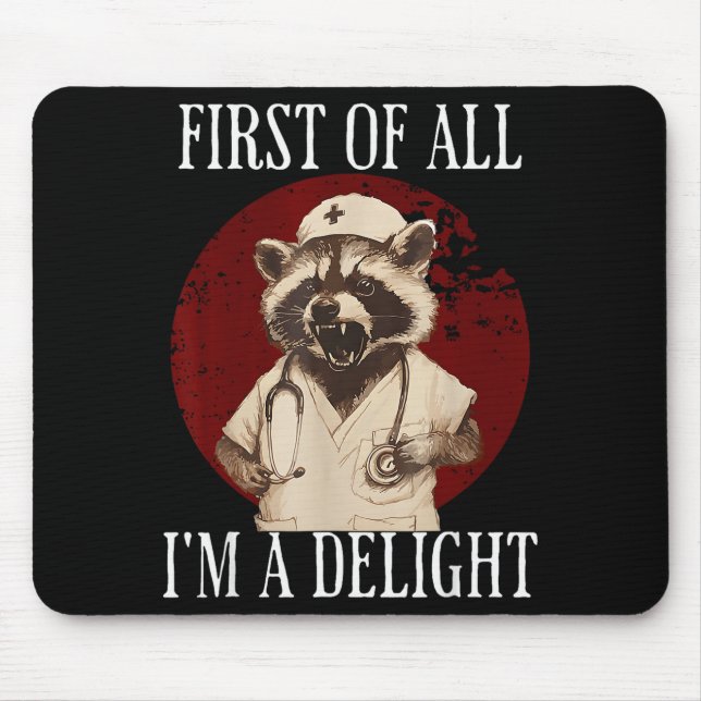 Zunächst einmal bin ich ein entzückender Waschbär- Mousepad (Vorne)