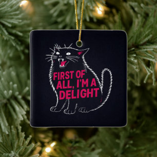 Zunächst einmal bin ich eine Freude brüllende schw Keramikornament