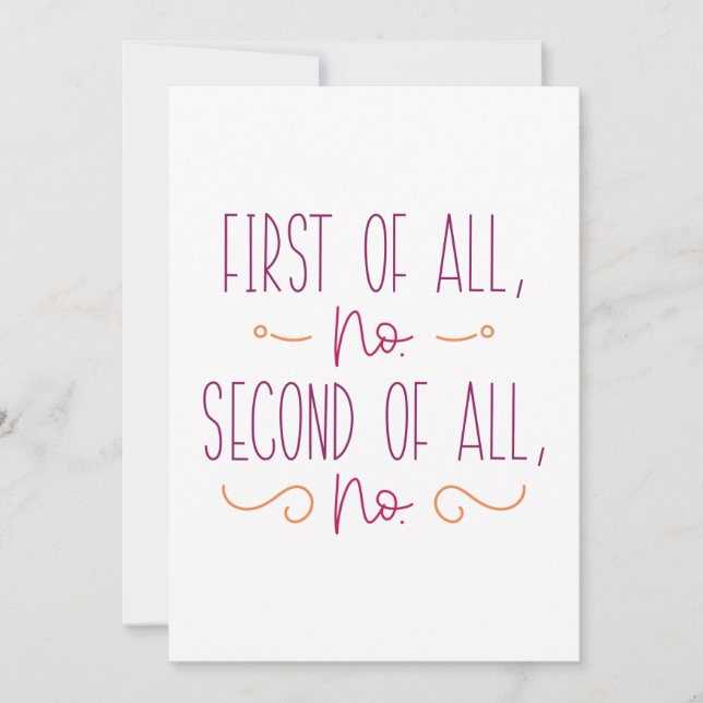 Zunächst einmal kein zweiter von allen dankeskarte (Vorderseite)