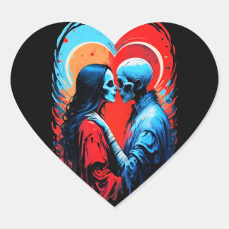 ZUNÄCHST, GHOST, COUPLE, LIEBE Herz-Aufkleber