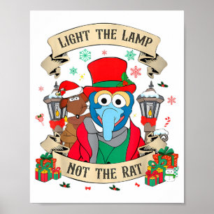 Zünde die Lampe an, nicht die Ratte Lustiges Weihn Poster