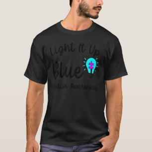 Zünde es Blau an Autismus T-Shirt Ich Trage Blau F