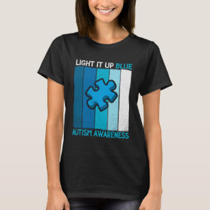 Zünde es Blau Autismus-Bewusstsein Puzzle Vintage T-Shirt