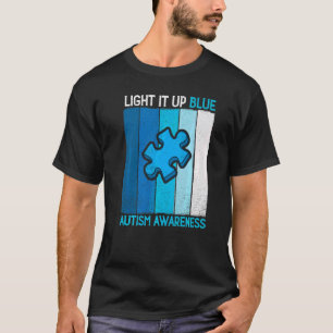 Zünde es Blau Autismus-Bewusstsein Puzzle Vintage T-Shirt