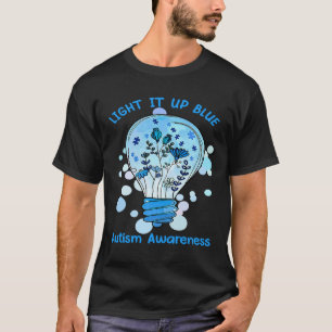 Zünde es Blau für Autismus an Ich trage Blau für T-Shirt