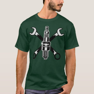Zündkerze Motor Auto Garage Motorradrennen Mädchen T-Shirt