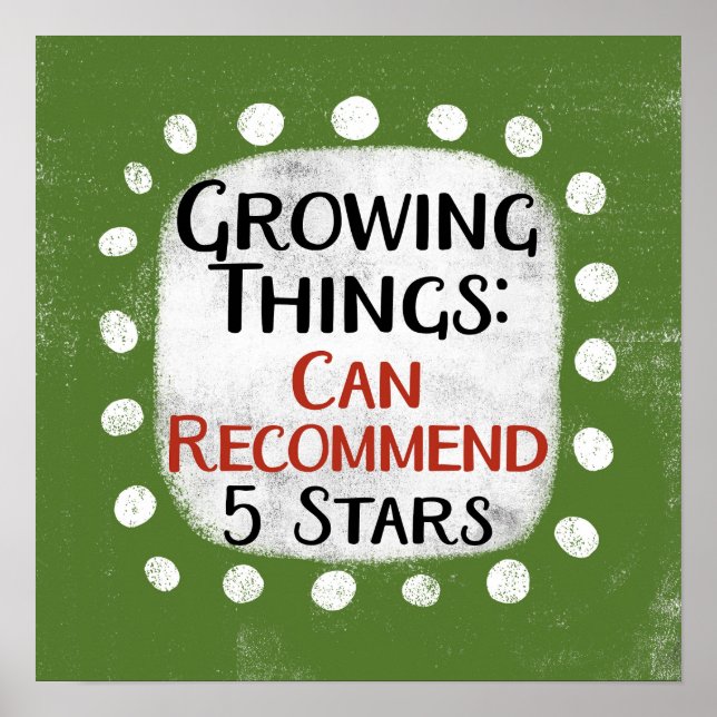 Zunehmende Dinge Gärtnern Review Poster Wall Art (Vorne)