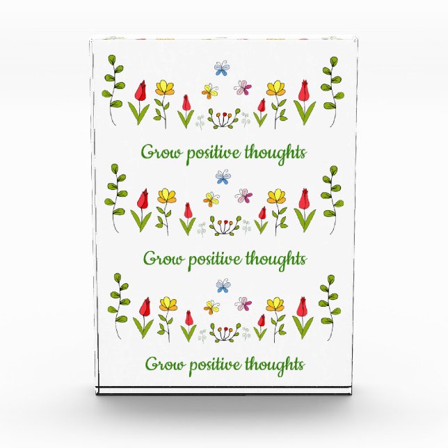 Zunehmende positive Gedanken Blume Fotoblock (Vorderseite)