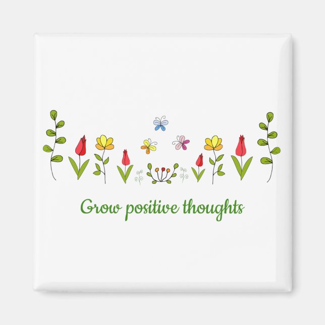 Zunehmende positive Gedanken Blume Magnet (Vorne)