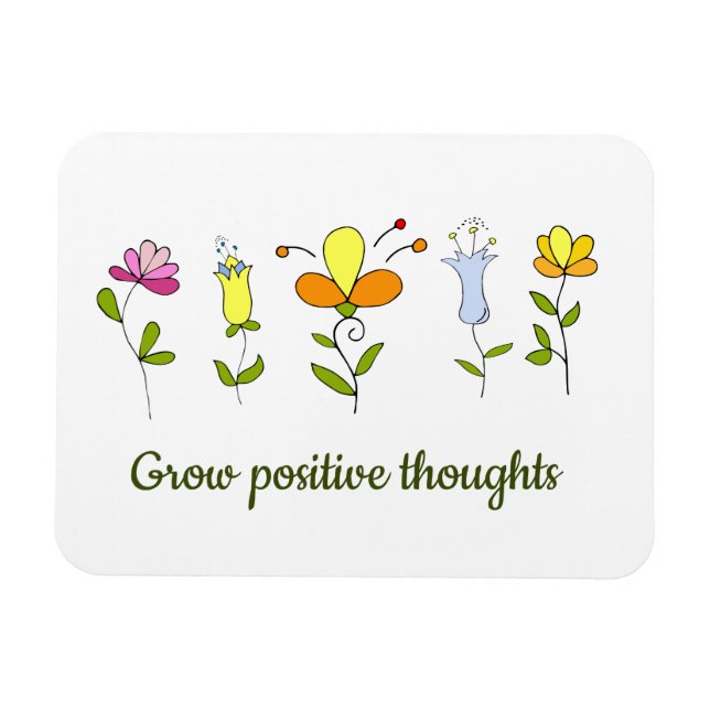 Zunehmende positive Gedanken Blume Magnet (Horizontal)