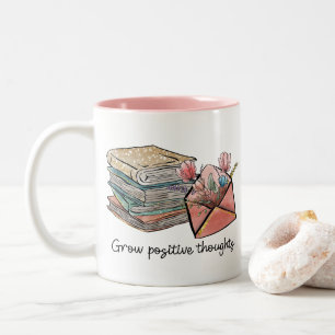 Zunehmende positive Gedanken Zweifarbige Tasse