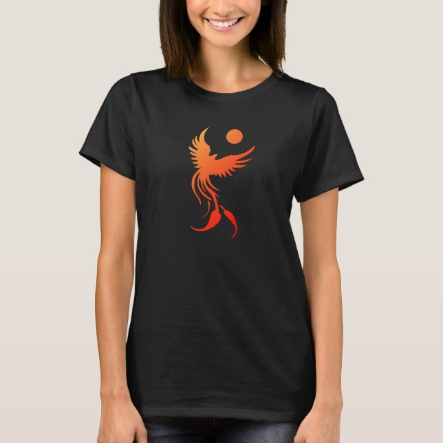 Zunehmender Phoenix an der Flammenspitze T-Shirt (Vorderseite)