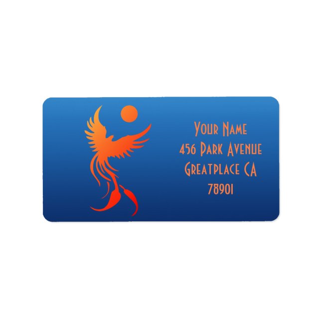 Zunehmender Phoenix in Flammen-Adressenwählbar Adressaufkleber (Vorne)