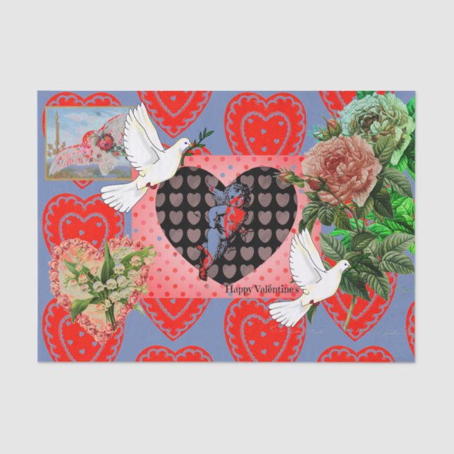 ZUNEHMENDES KOLLEGIERUNGSZEICHEN FÜR DEN Valentins Seidenpapier (Vorderseite)