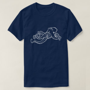 ZUNEHMENDES WEISSES OCTOPUS FÜGEN IHREN NAMEN/IHRE T-Shirt