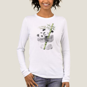 Zuneigung in Bambus Pandas Langarmshirt Tri-Blend Shirt