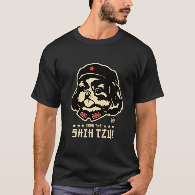 Zunge des Vorsitzend-SHIH-TZU T-Shirt (Vorderseite)
