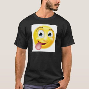 Zunge Emoji Emoticon heraus haften T-Shirt