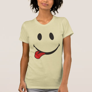 Zunge emoji heraus haften T-Shirt