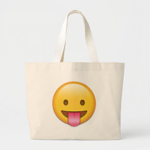 Zunge-Heraus unverschämtes Emoji Jumbo Stoffbeutel