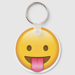 Zunge-out-Cheeky Emoji Schlüsselanhänger