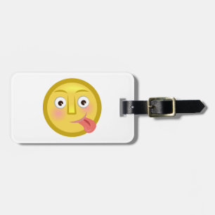 Zunge Raus Emoji Lustiges Albernes Gesicht Gepäckanhänger