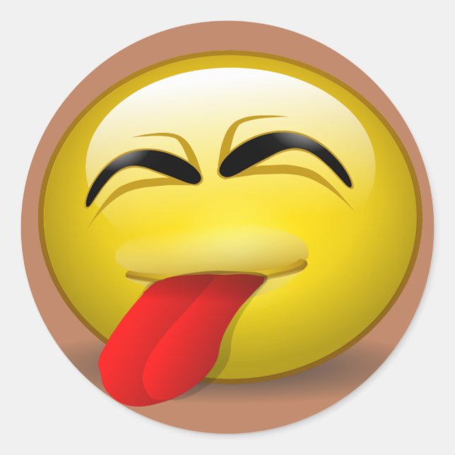 Zunge Runder Aufkleber (Vorderseite)