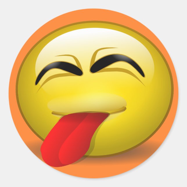 Zunge Runder Aufkleber (Vorderseite)